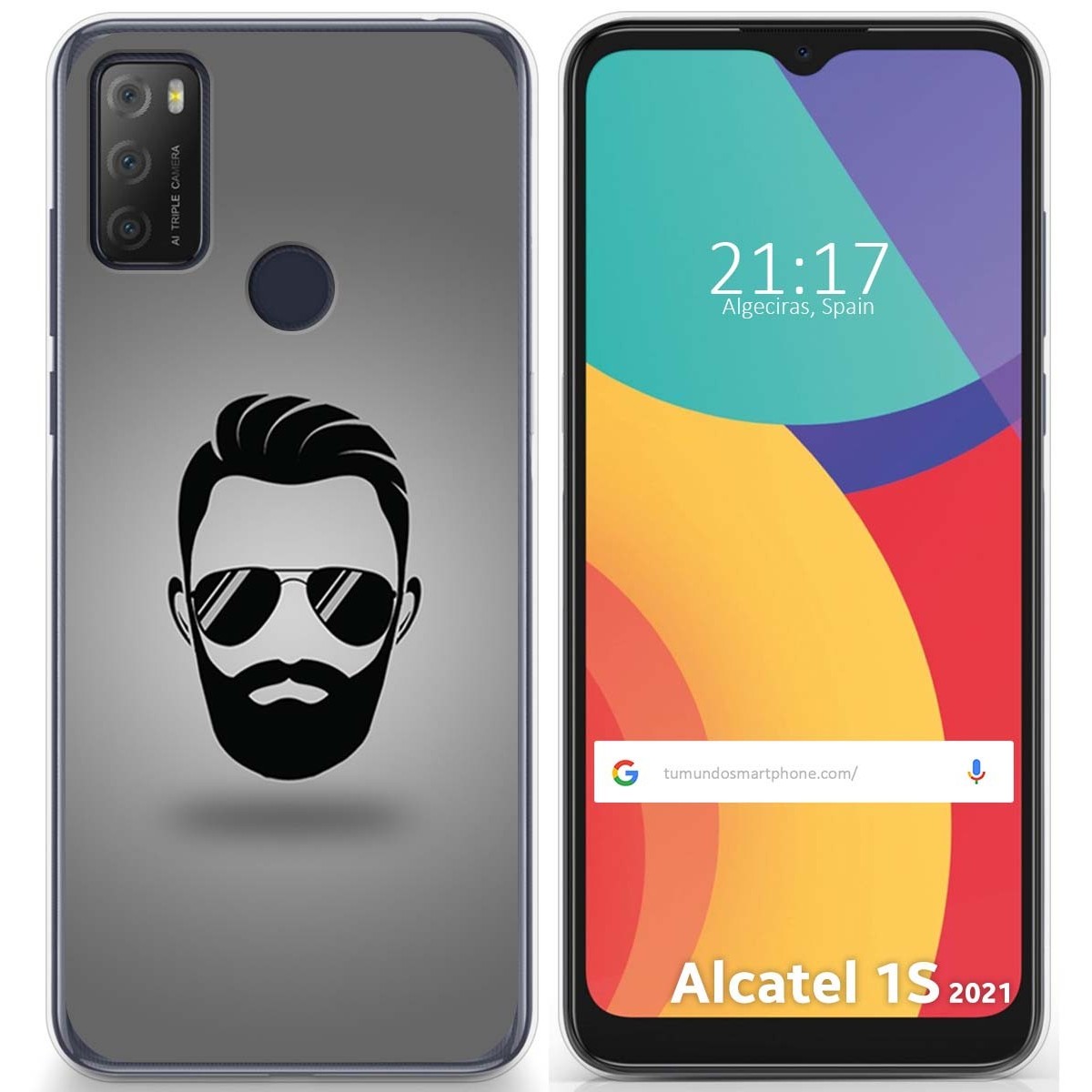 Funda Gel Tpu para Alcatel 1S 2021 / 3L 2021 diseño Barba Dibujos