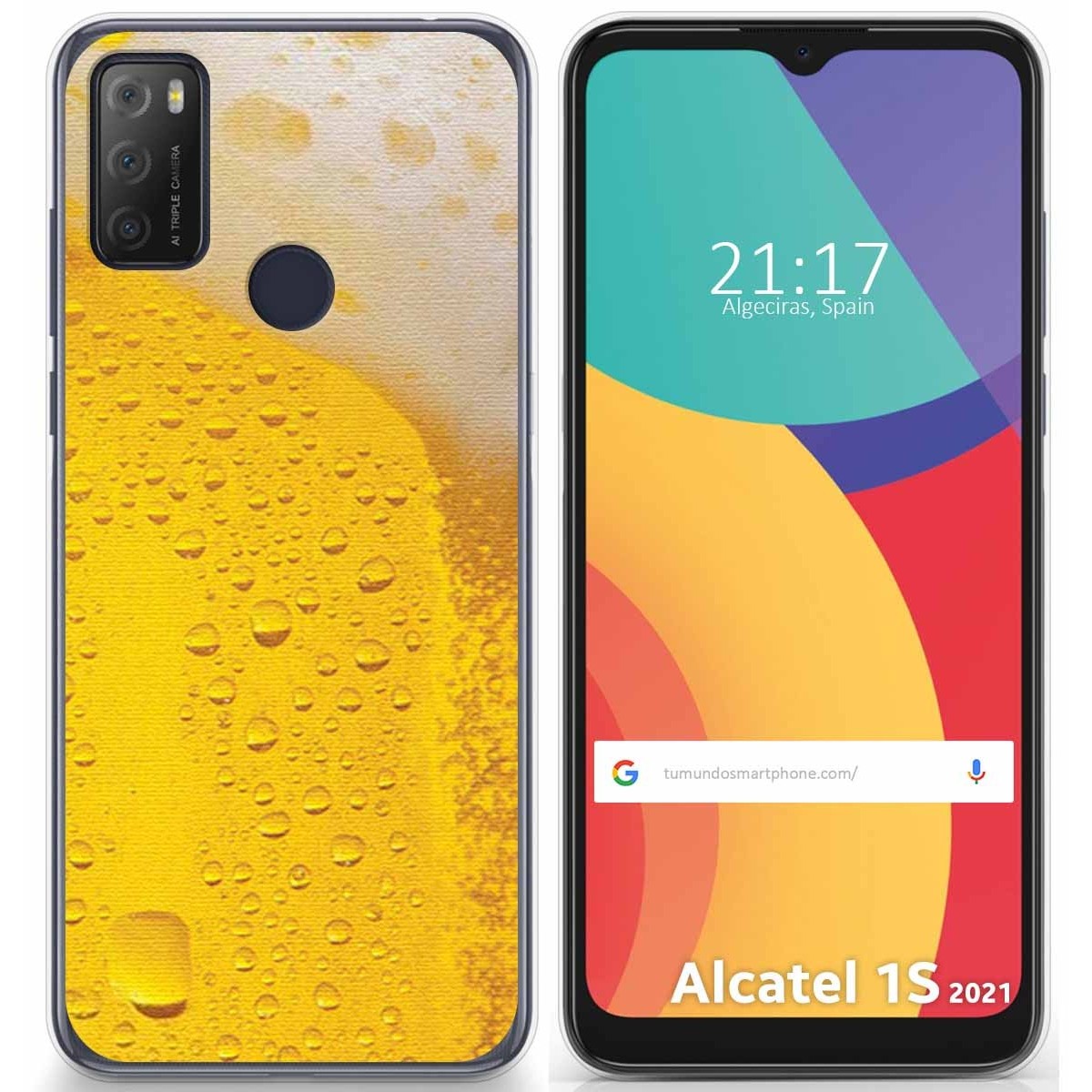 Funda Gel Tpu para Alcatel 1S 2021 / 3L 2021 diseño Cerveza Dibujos