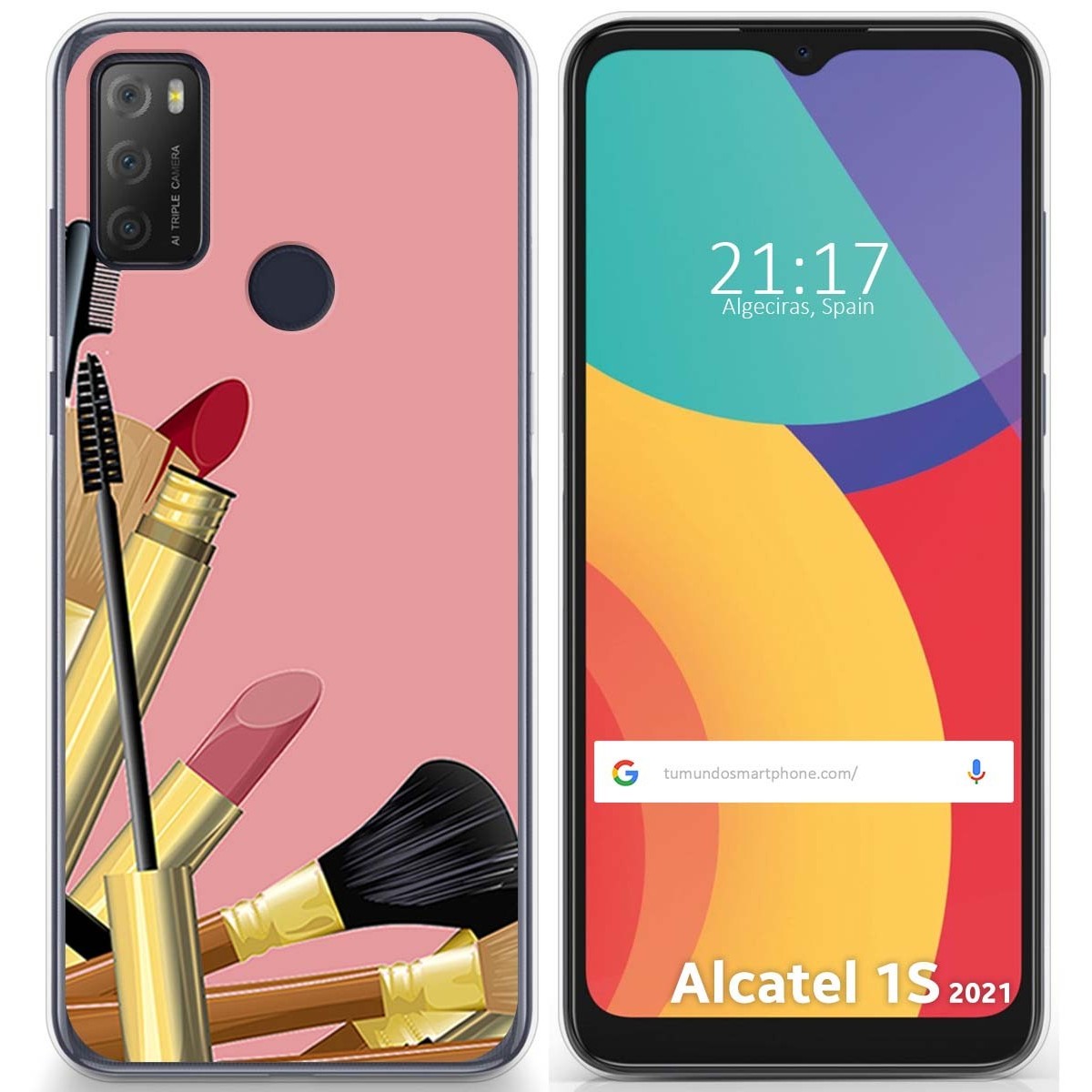 Funda Gel Tpu para Alcatel 1S 2021 / 3L 2021 diseño Brochas Dibujos