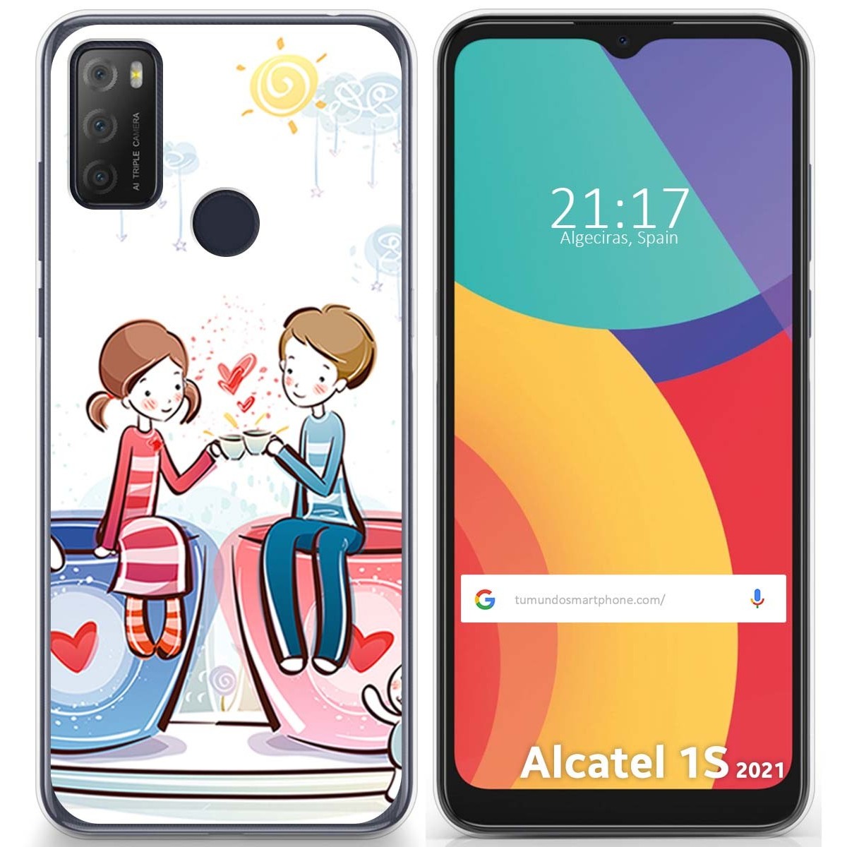 Funda Gel Tpu para Alcatel 1S 2021 / 3L 2021 diseño Café Dibujos