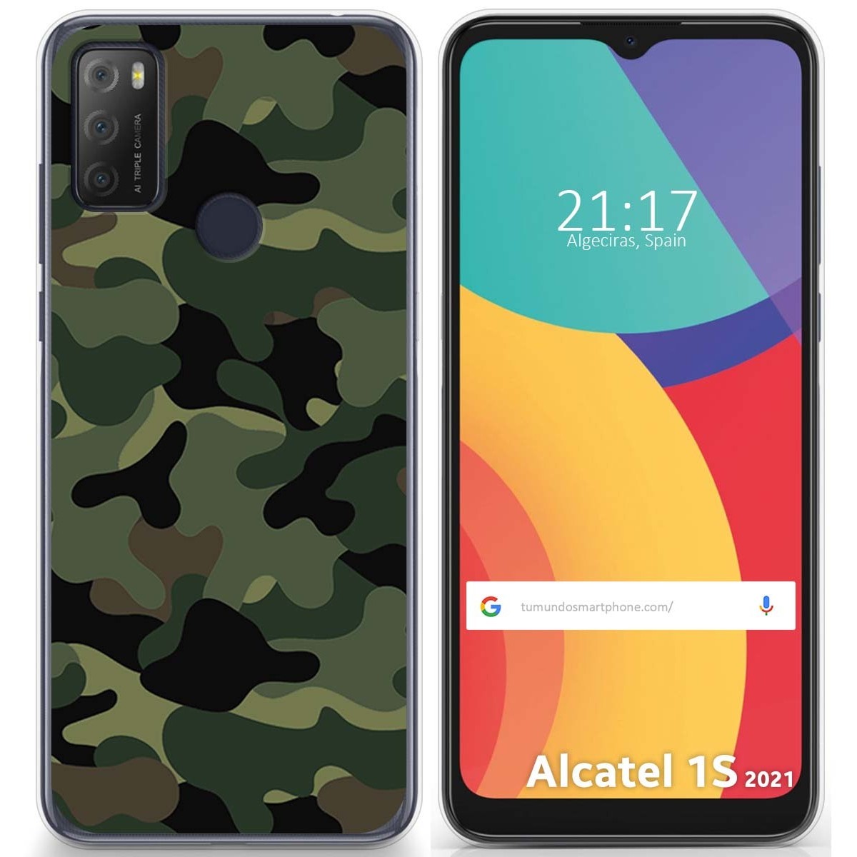 Funda Gel Tpu para Alcatel 1S 2021 / 3L 2021 diseño Camuflaje Dibujos