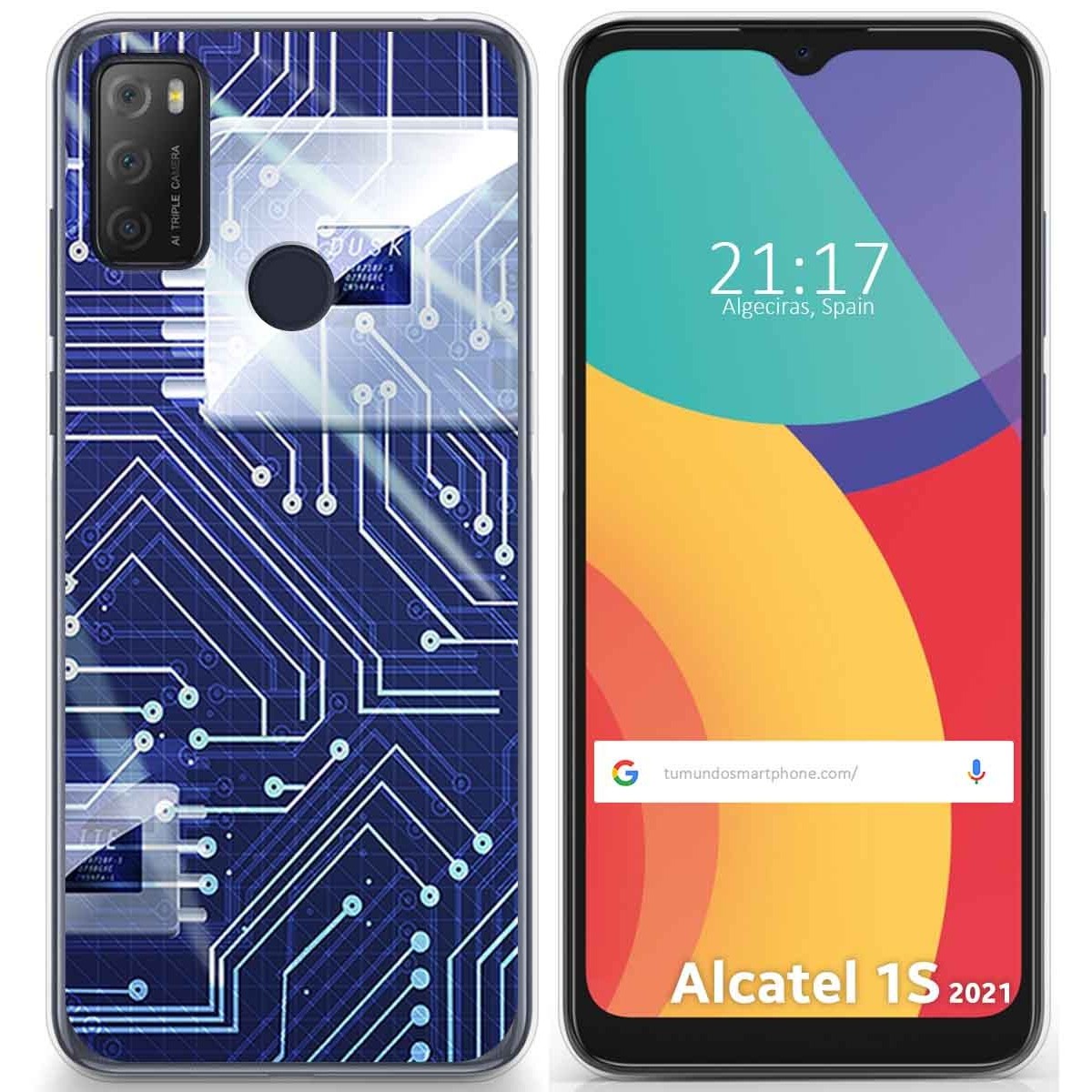 Funda Gel Tpu para Alcatel 1S 2021 / 3L 2021 diseño Circuito Dibujos