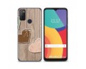 Funda Gel Tpu para Alcatel 1S 2021 / 3L 2021 diseño Corazones Madera Dibujos