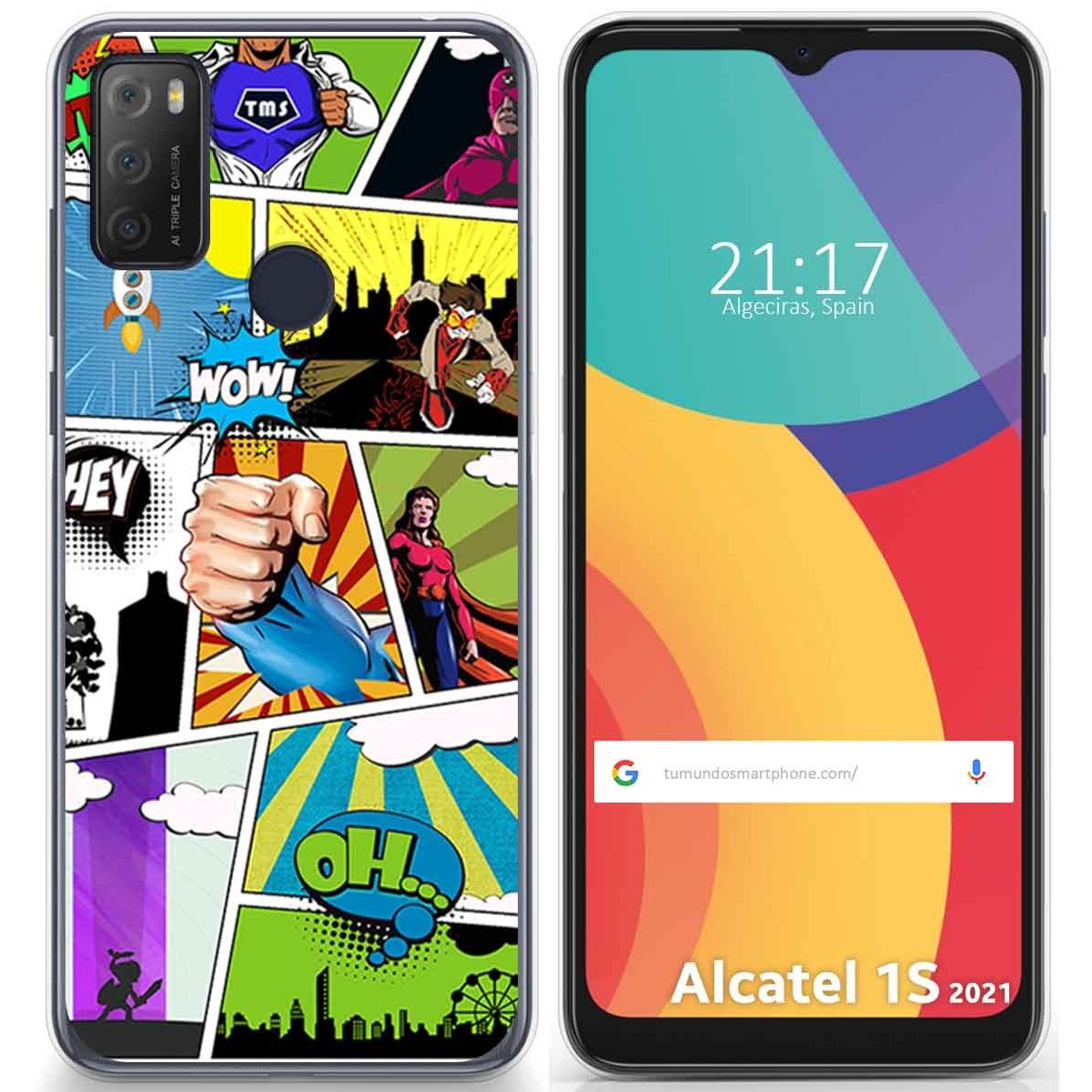 Funda Gel Tpu para Alcatel 1S 2021 / 3L 2021 diseño Comic Dibujos