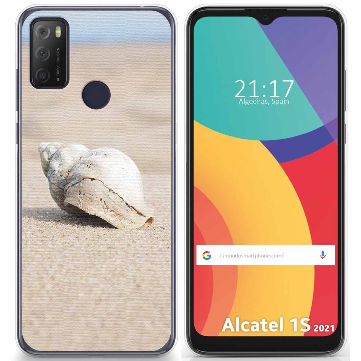 Funda Gel Tpu para Alcatel 1S 2021 / 3L 2021 diseño Concha Dibujos