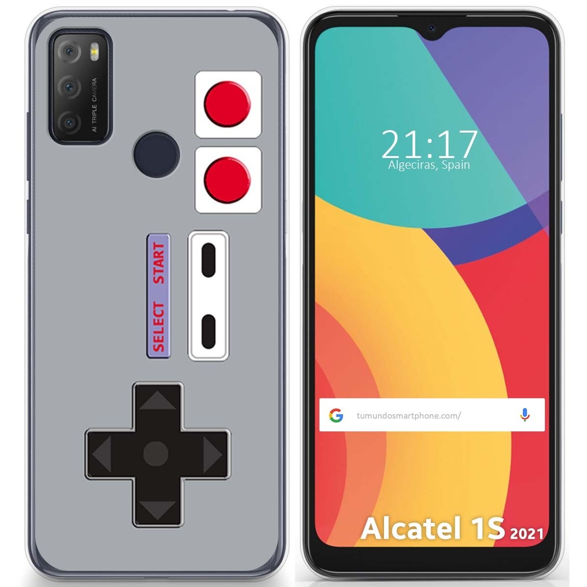 Funda Gel Tpu para Alcatel 1S 2021 / 3L 2021 diseño Consola Dibujos