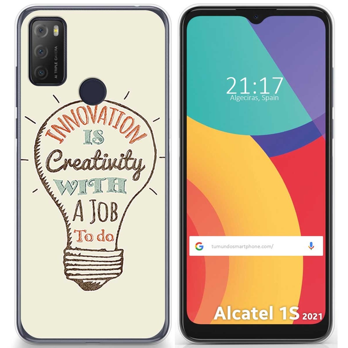 Funda Gel Tpu para Alcatel 1S 2021 / 3L 2021 diseño Creativity Dibujos