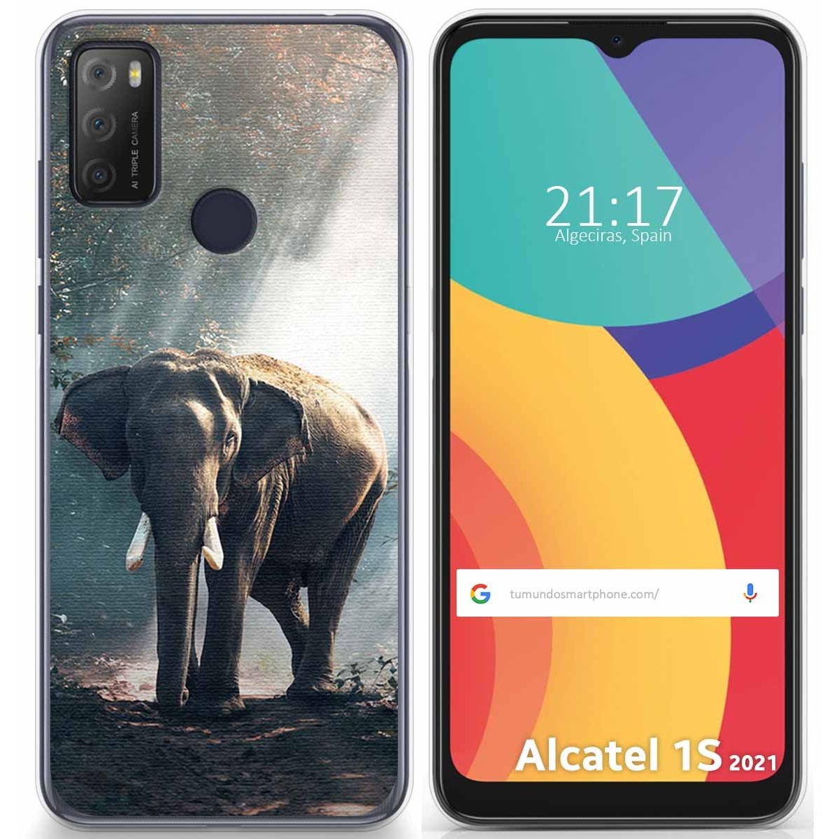 Funda Gel Tpu para Alcatel 1S 2021 / 3L 2021 diseño Elefante Dibujos