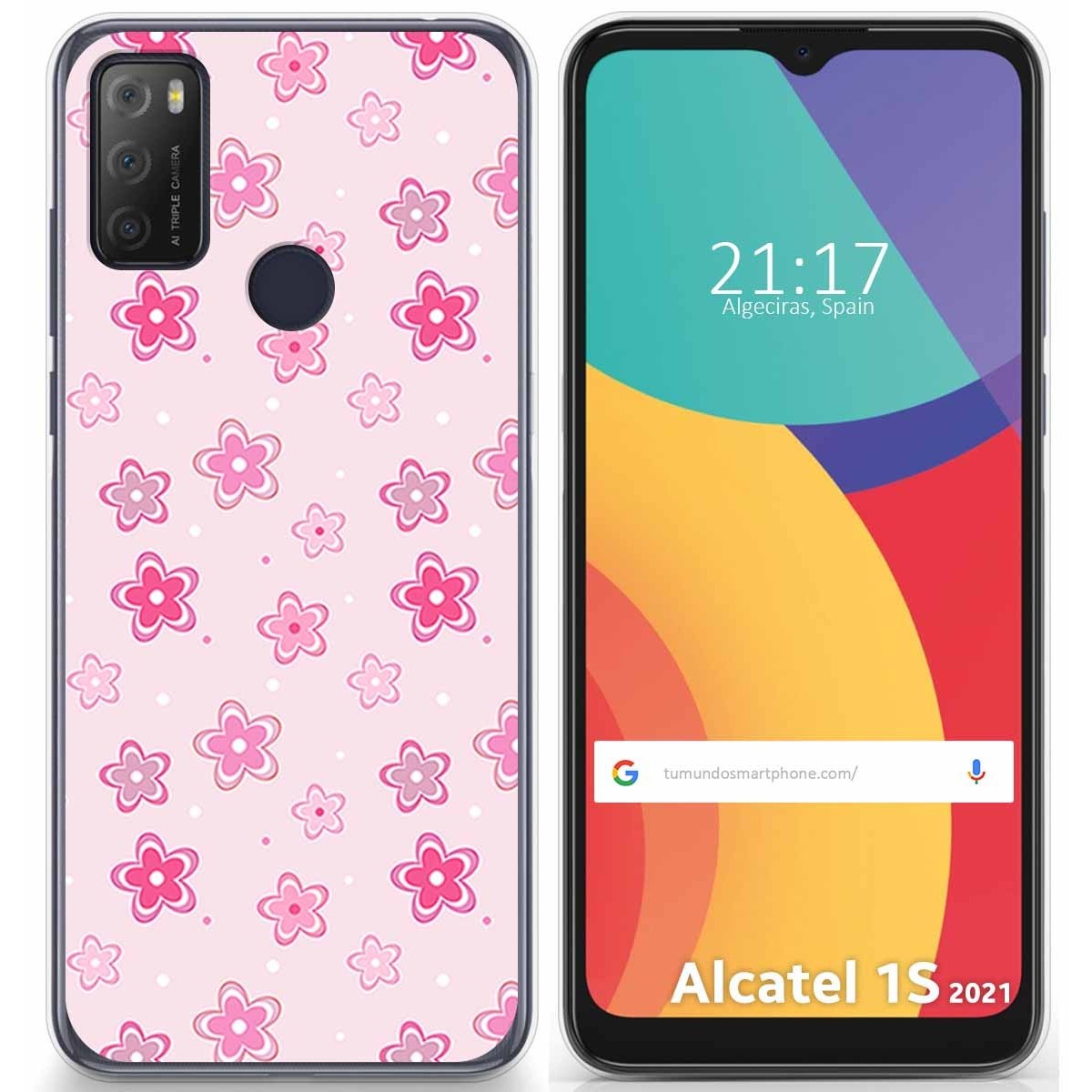 Funda Gel Tpu para Alcatel 1S 2021 / 3L 2021 diseño Flores Dibujos