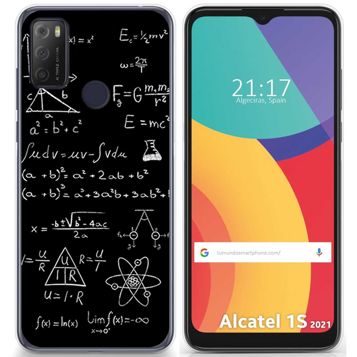Funda Gel Tpu para Alcatel 1S 2021 / 3L 2021 diseño Formulas Dibujos