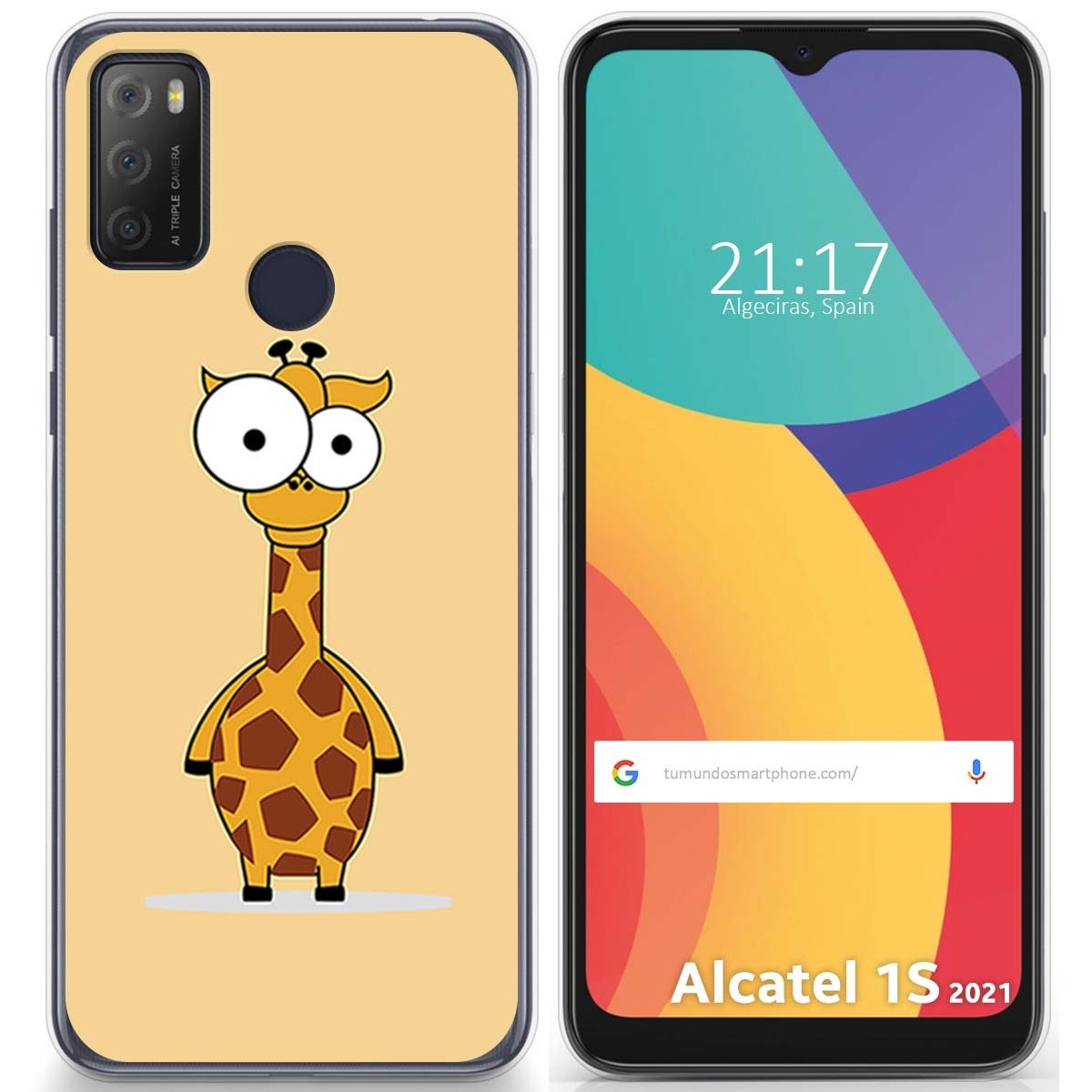 Funda Gel Tpu para Alcatel 1S 2021 / 3L 2021 diseño Jirafa Dibujos