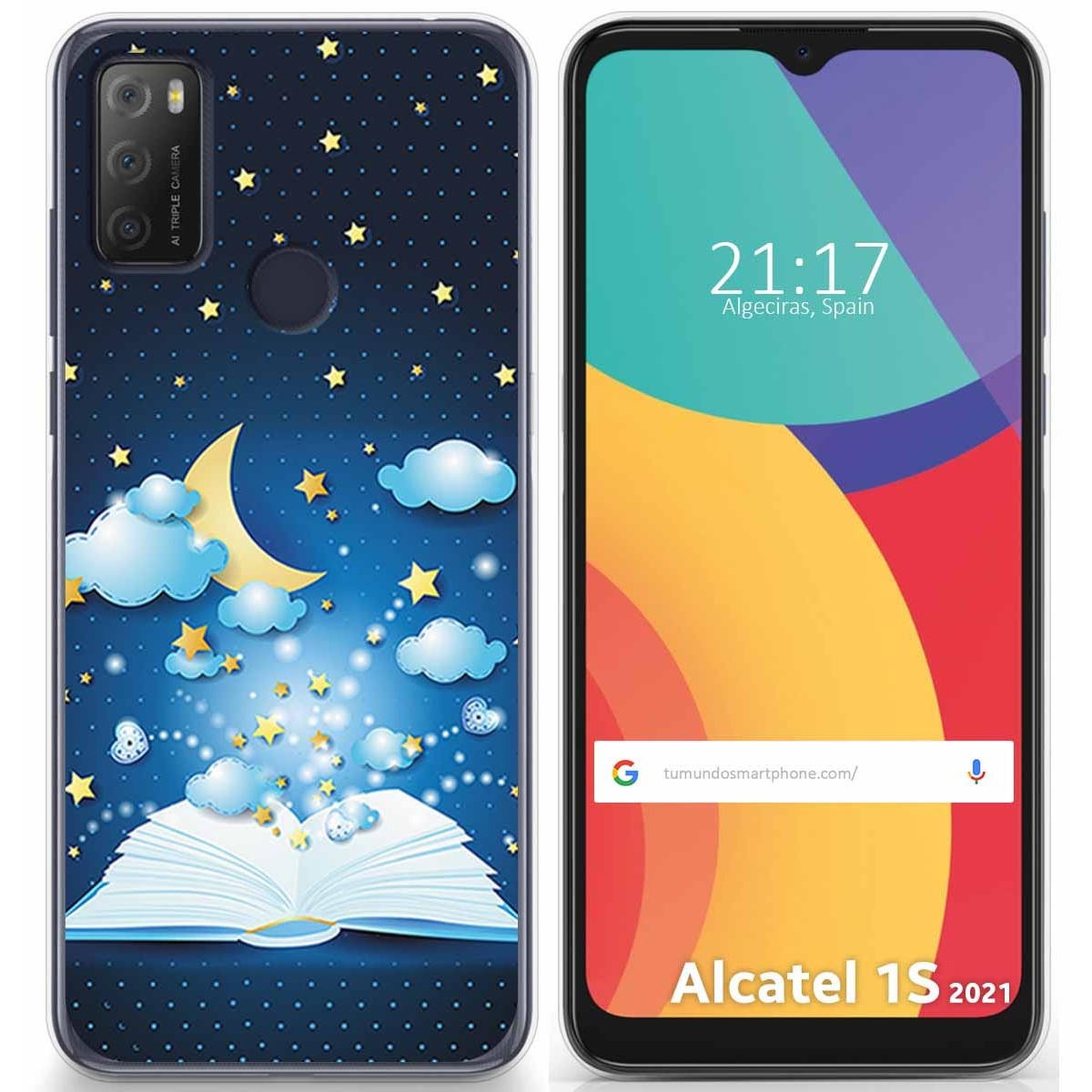 Funda Gel Tpu para Alcatel 1S 2021 / 3L 2021 diseño Libro Cuentos Dibujos