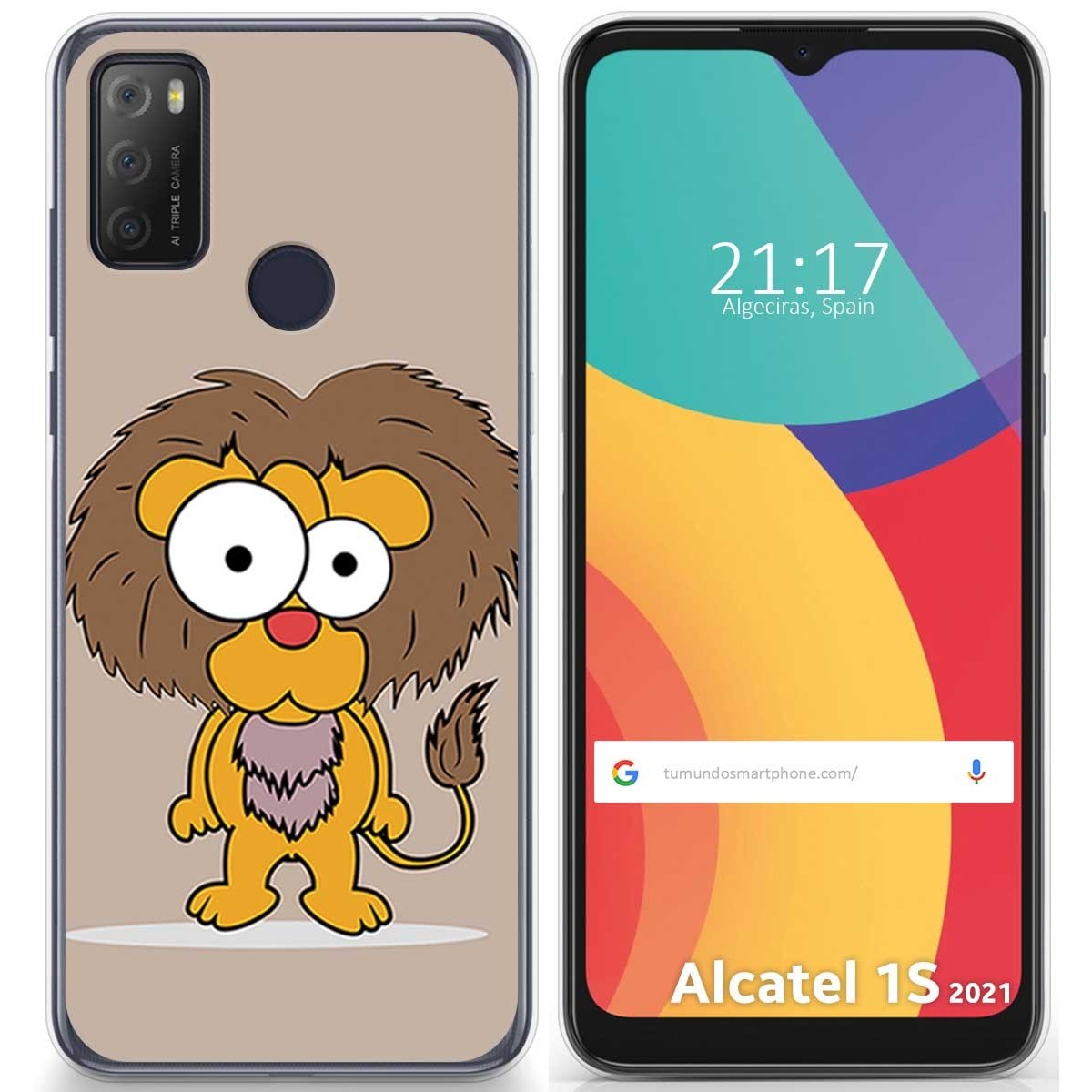 Funda Gel Tpu para Alcatel 1S 2021 / 3L 2021 diseño Leon Dibujos