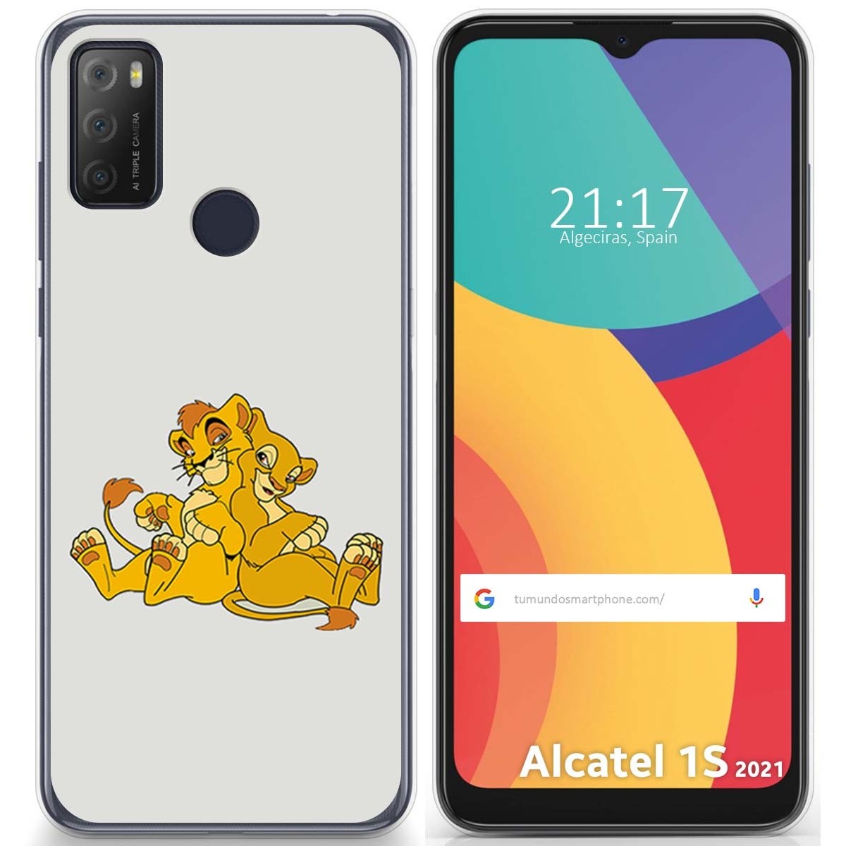 Funda Gel Tpu para Alcatel 1S 2021 / 3L 2021 diseño Leones Dibujos