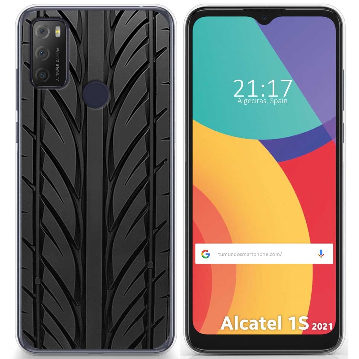 Funda Gel Tpu para Alcatel 1S 2021 / 3L 2021 diseño Neumatico Dibujos