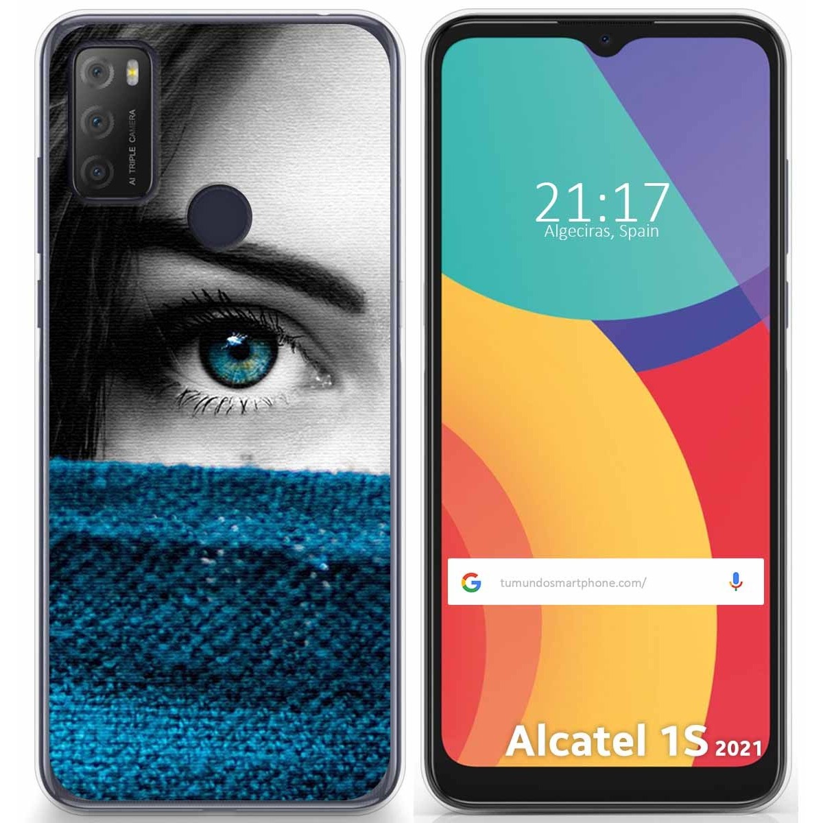 Funda Gel Tpu para Alcatel 1S 2021 / 3L 2021 diseño Ojo Dibujos