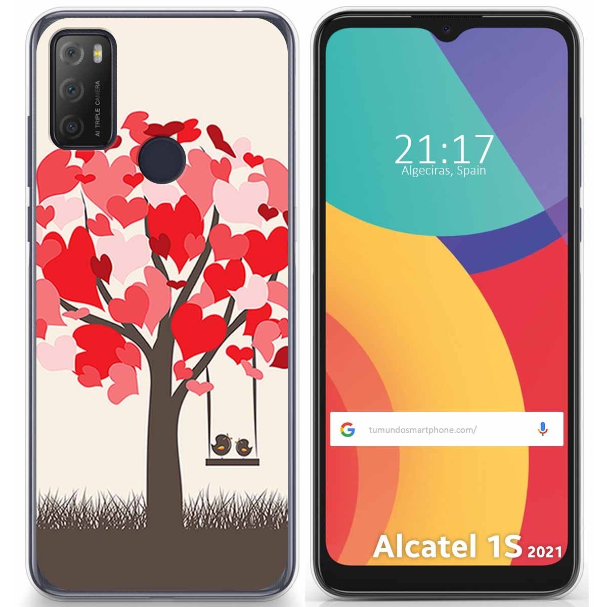 Funda Gel Tpu para Alcatel 1S 2021 / 3L 2021 diseño Pajaritos Dibujos
