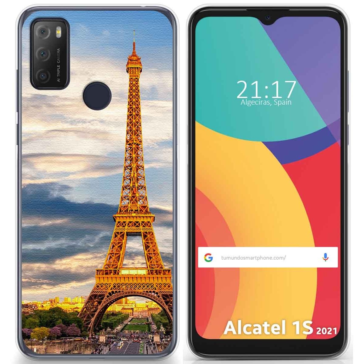 Funda Gel Tpu para Alcatel 1S 2021 / 3L 2021 diseño Paris Dibujos