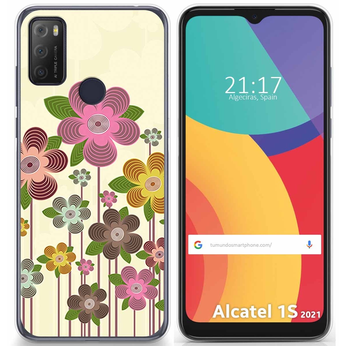 Funda Gel Tpu para Alcatel 1S 2021 / 3L 2021 diseño Primavera En Flor Dibujos