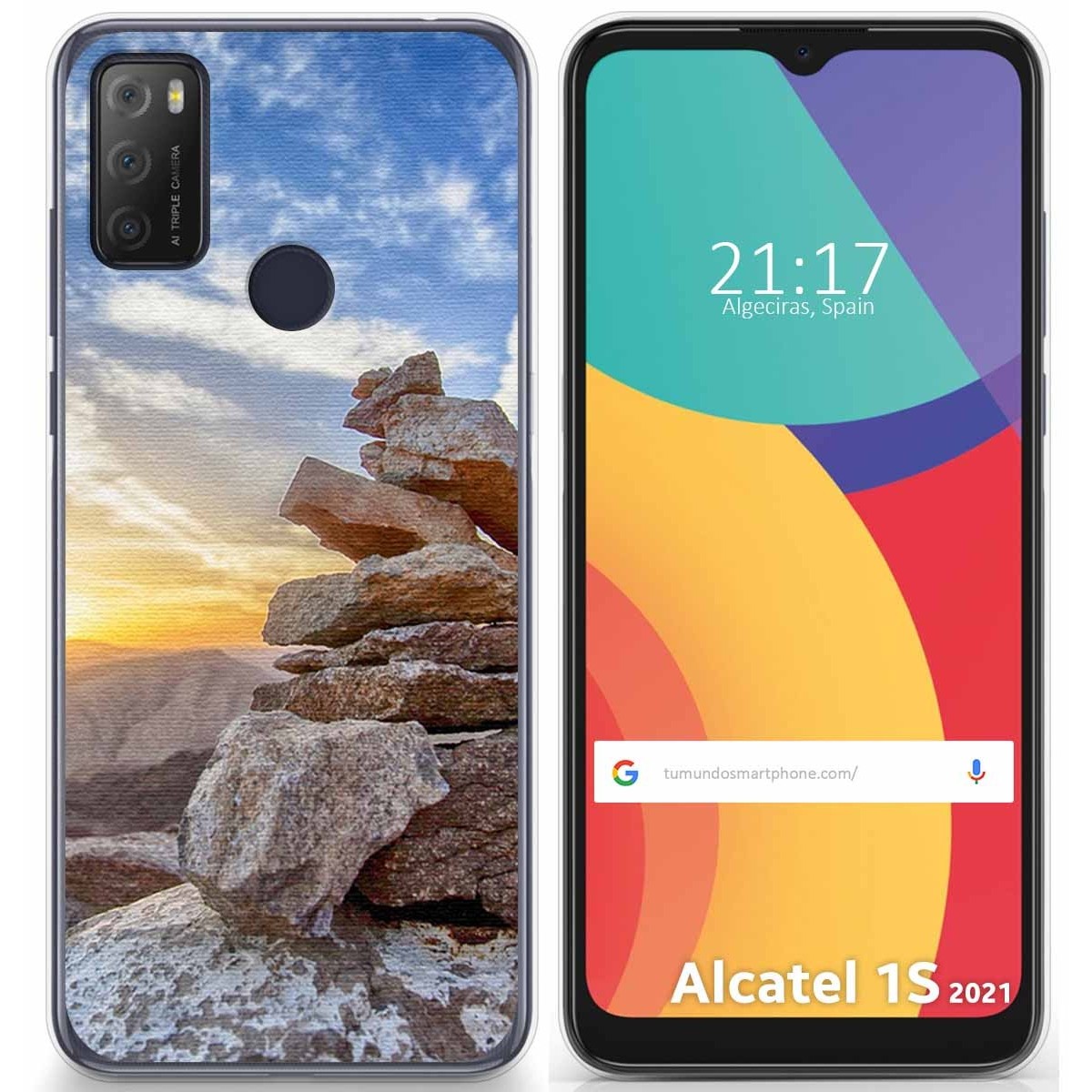 Funda Gel Tpu para Alcatel 1S 2021 / 3L 2021 diseño Sunset Dibujos