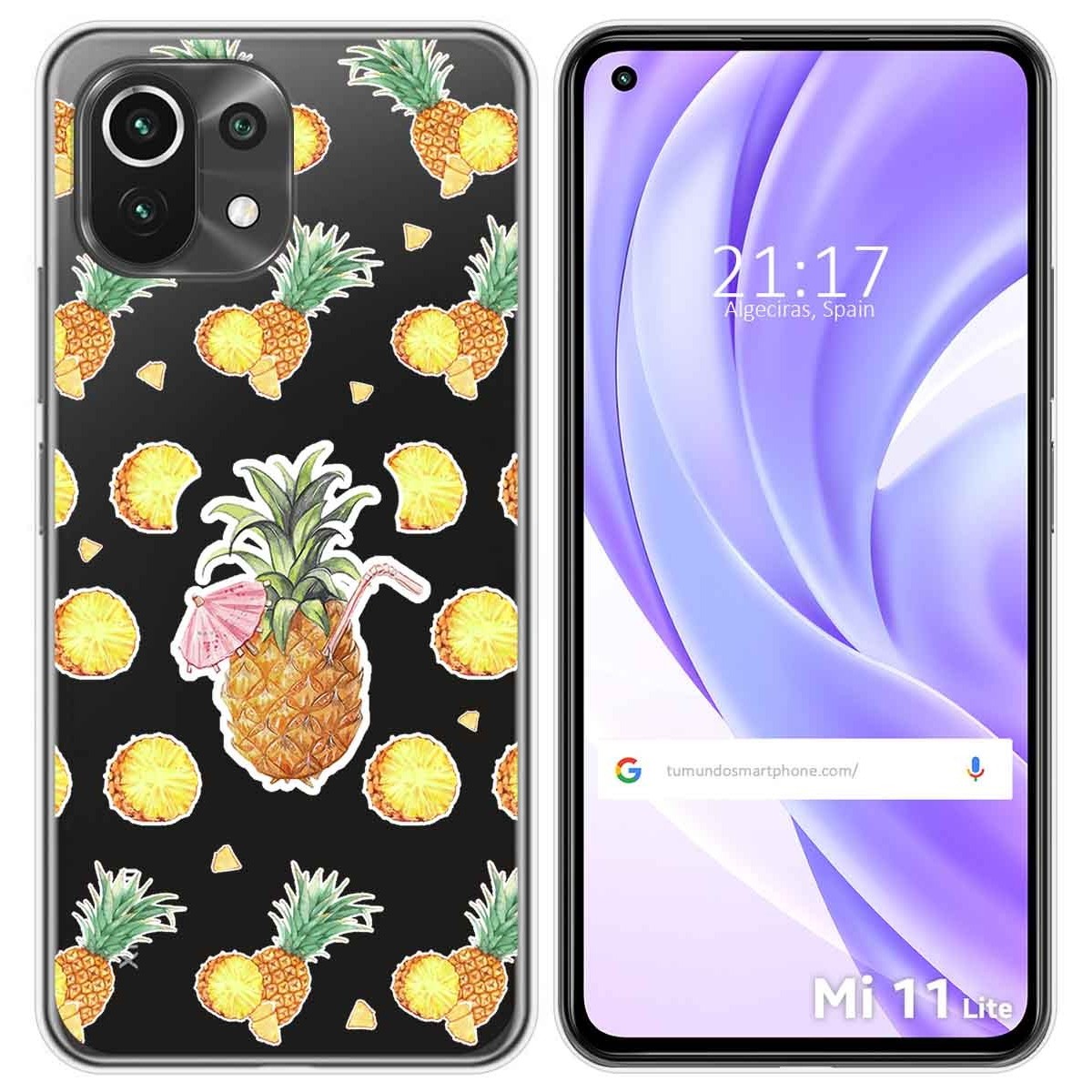 Funda Gel Transparente para Xiaomi Mi 11 Lite 4G / 5G / 5G NE diseño Piña Dibujos