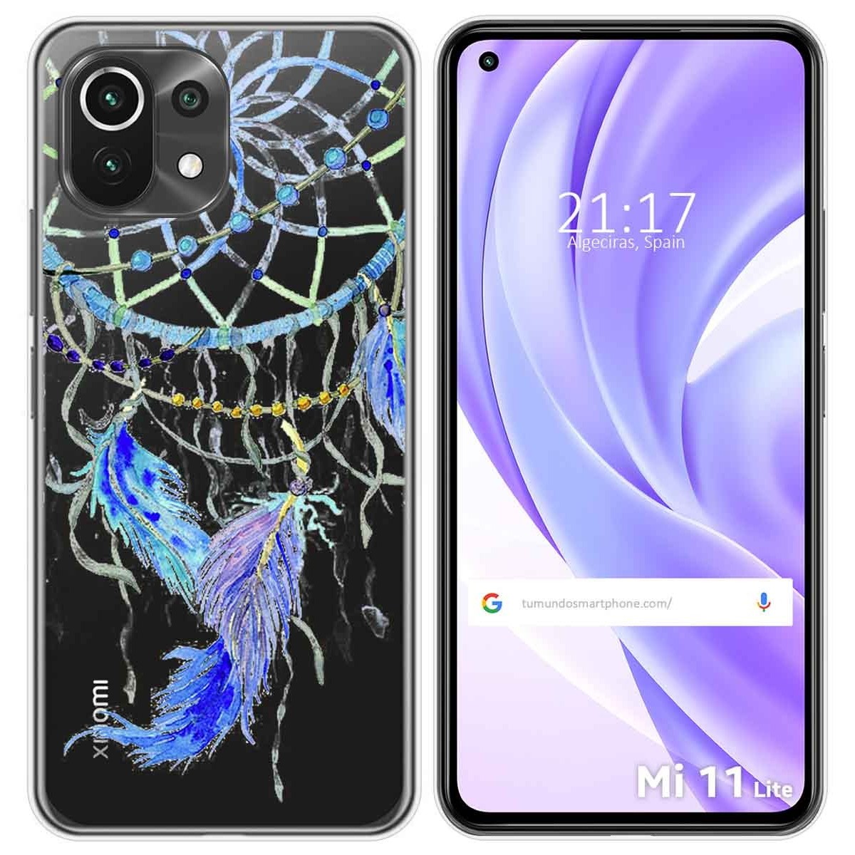 Funda Gel Transparente para Xiaomi Mi 11 Lite 4G / 5G / 5G NE diseño Plumas Dibujos