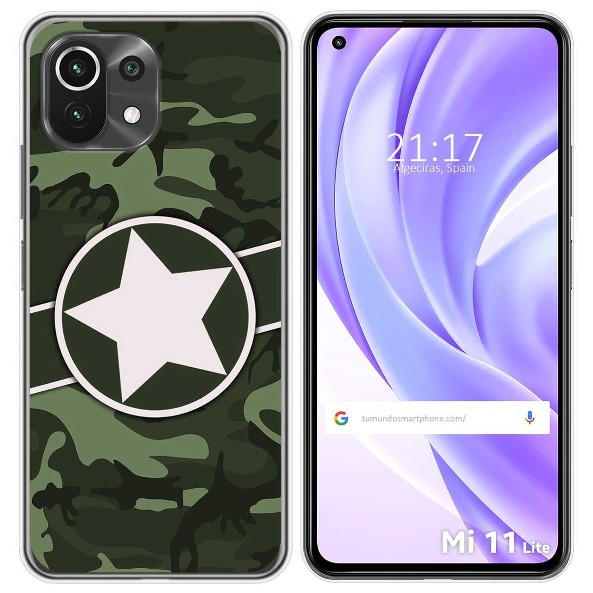 Funda Gel Tpu para Xiaomi Mi 11 Lite 4G / 5G / 5G NE diseño Camuflaje 01 Dibujos
