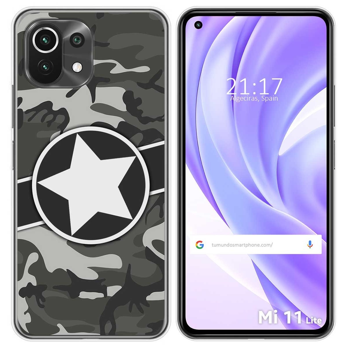 Funda Gel Tpu para Xiaomi Mi 11 Lite 4G / 5G / 5G NE diseño Camuflaje 02 Dibujos