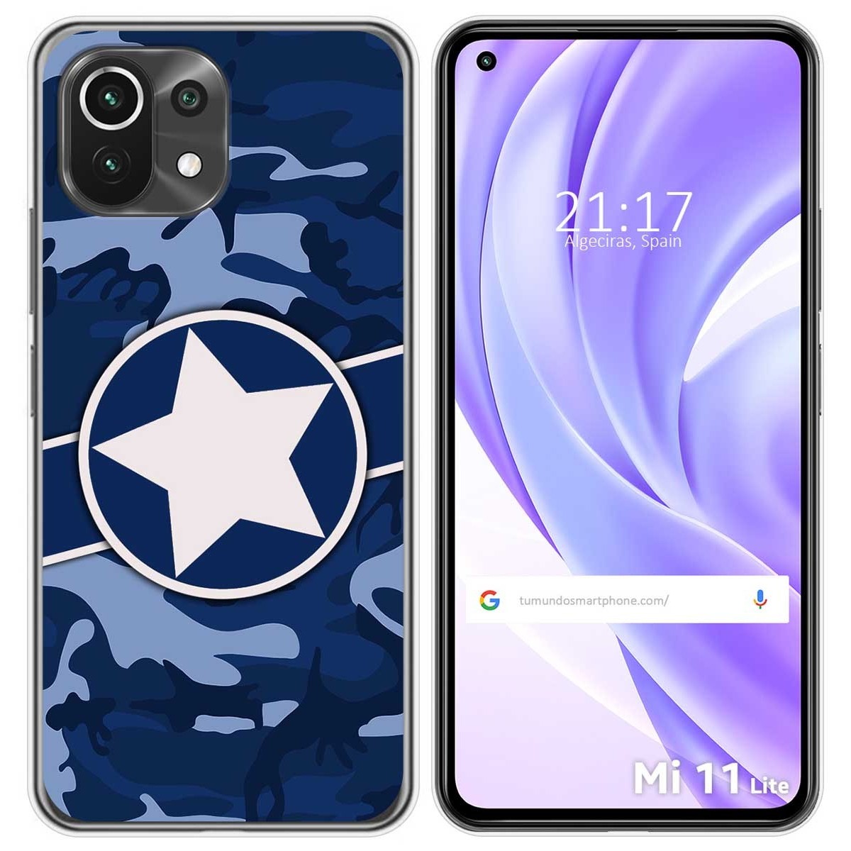 Funda Gel Tpu para Xiaomi Mi 11 Lite 4G / 5G / 5G NE diseño Camuflaje 03 Dibujos