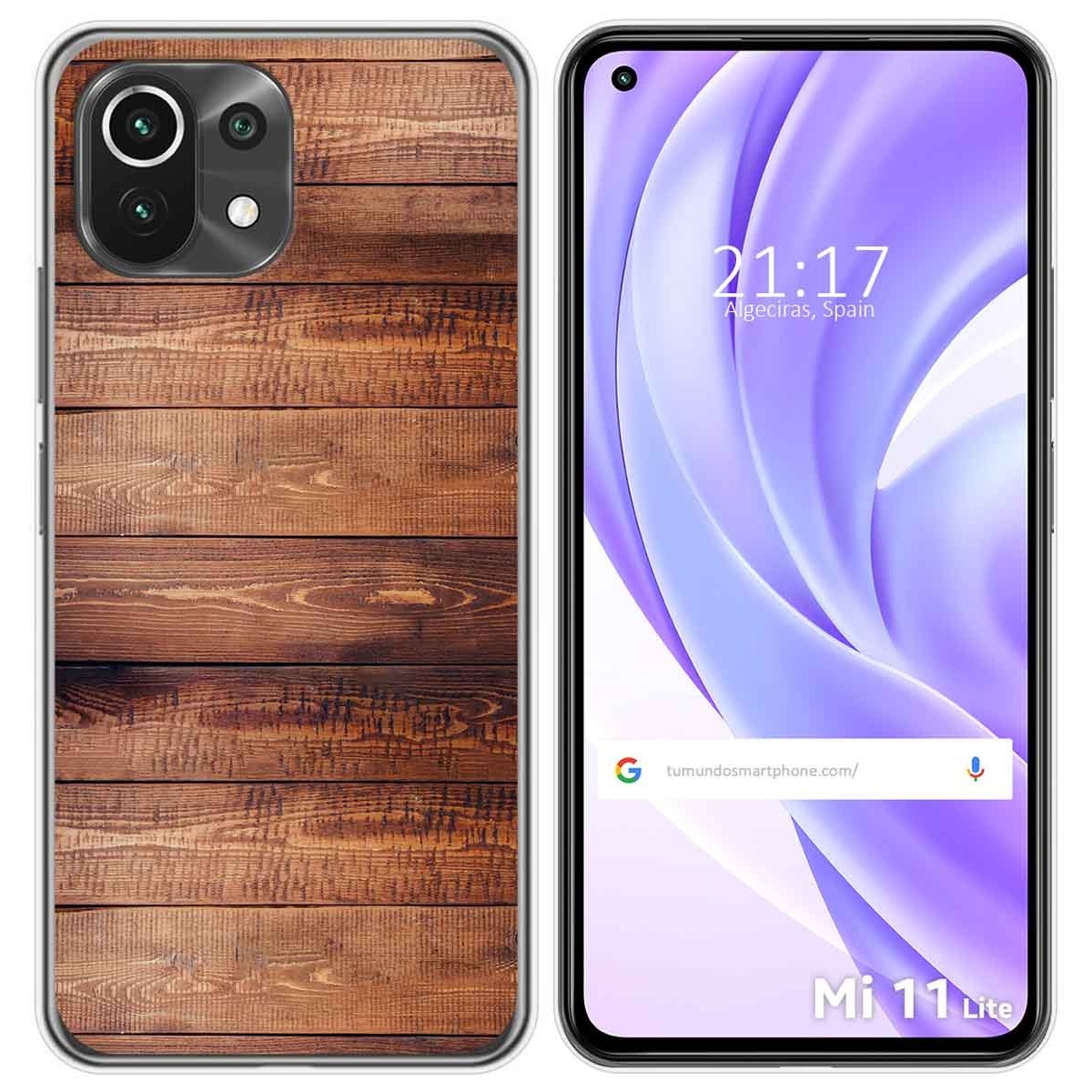 Funda Gel Tpu para Xiaomi Mi 11 Lite 4G / 5G / 5G NE diseño Madera 02 Dibujos