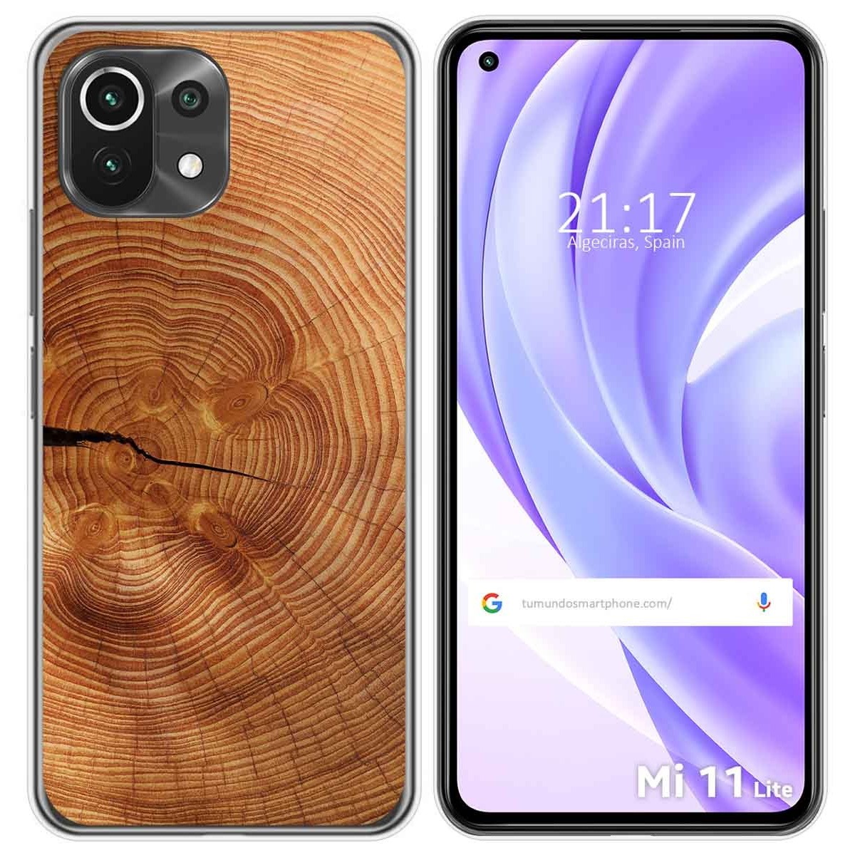 Funda Gel Tpu para Xiaomi Mi 11 Lite 4G / 5G / 5G NE diseño Madera 04 Dibujos