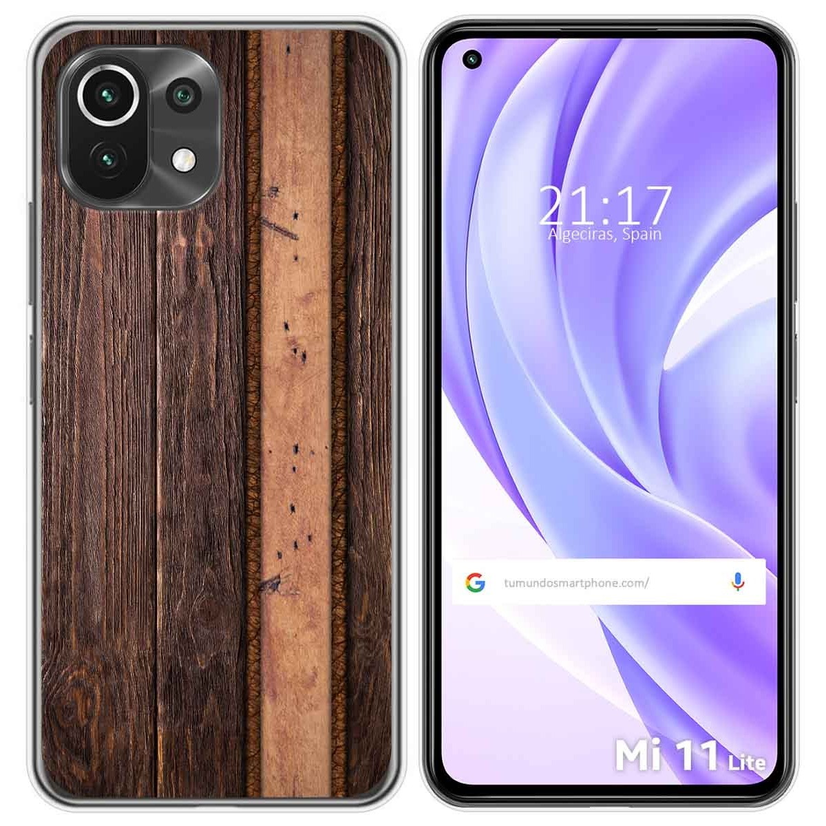 Funda Gel Tpu para Xiaomi Mi 11 Lite 4G / 5G / 5G NE diseño Madera 05 Dibujos