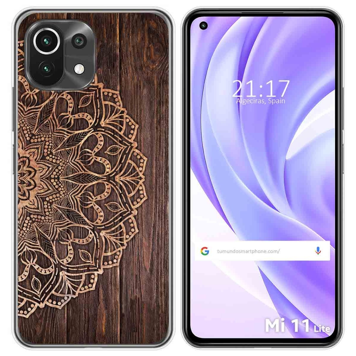 Funda Gel Tpu para Xiaomi Mi 11 Lite 4G / 5G / 5G NE diseño Madera 06 Dibujos