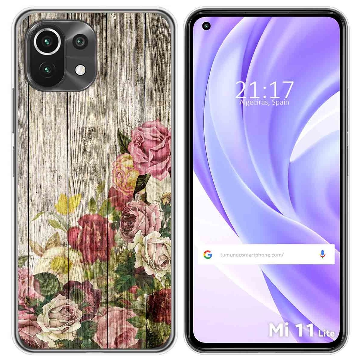 Funda Gel Tpu para Xiaomi Mi 11 Lite 4G / 5G / 5G NE diseño Madera 08 Dibujos
