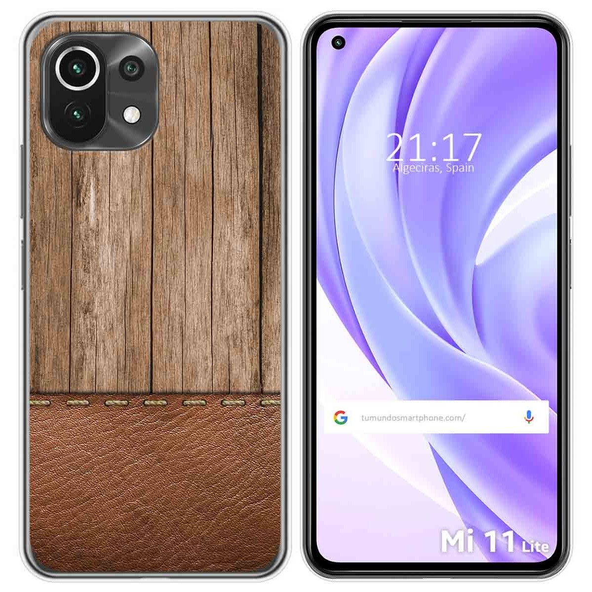 Funda Gel Tpu para Xiaomi Mi 11 Lite 4G / 5G / 5G NE diseño Madera 09 Dibujos