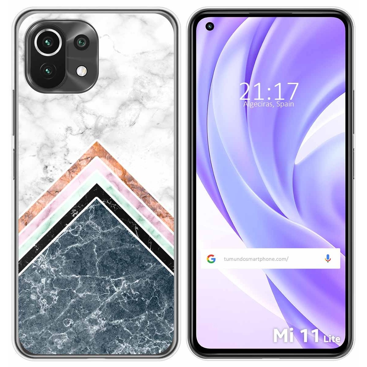 Funda Gel Tpu para Xiaomi Mi 11 Lite 4G / 5G / 5G NE diseño Mármol 05 Dibujos