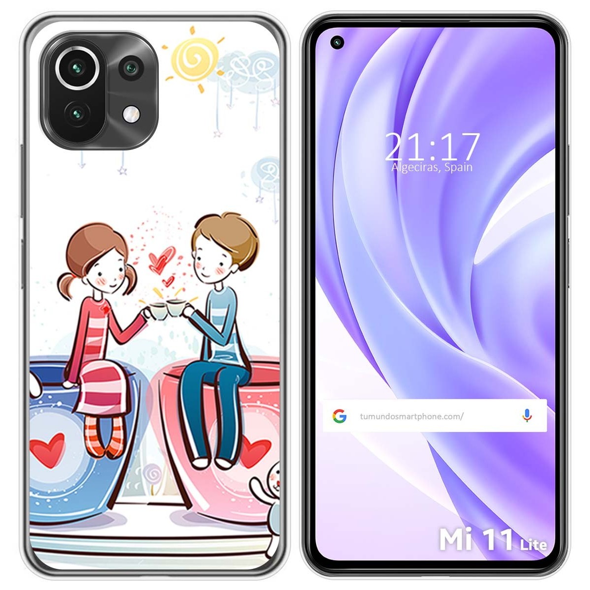 Funda Gel Tpu para Xiaomi Mi 11 Lite 4G / 5G / 5G NE diseño Café Dibujos