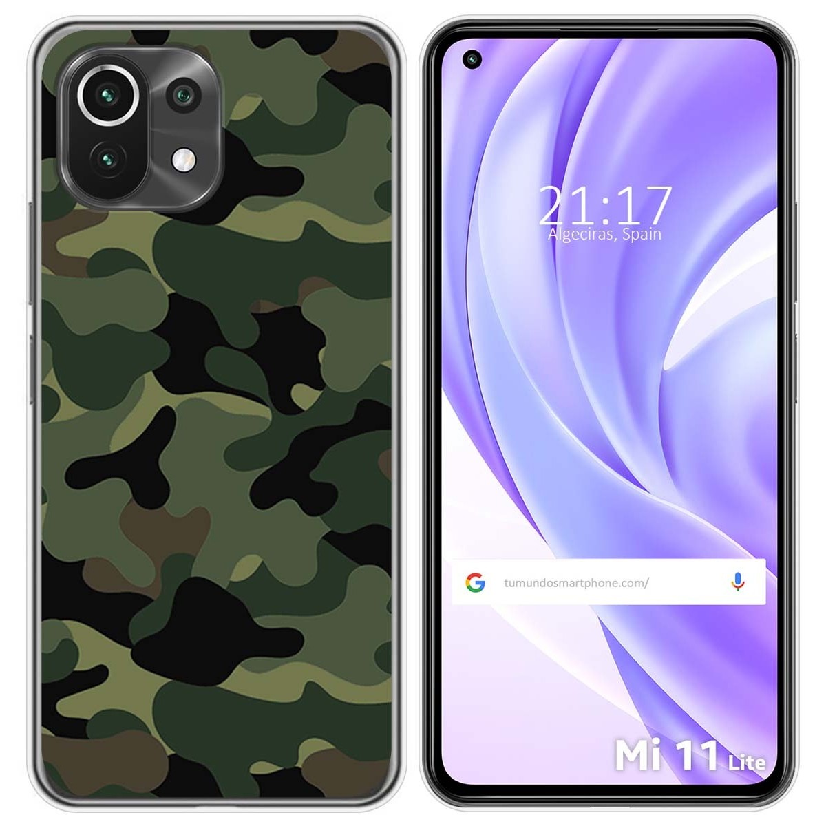 Funda Gel Tpu para Xiaomi Mi 11 Lite 4G / 5G / 5G NE diseño Camuflaje Dibujos
