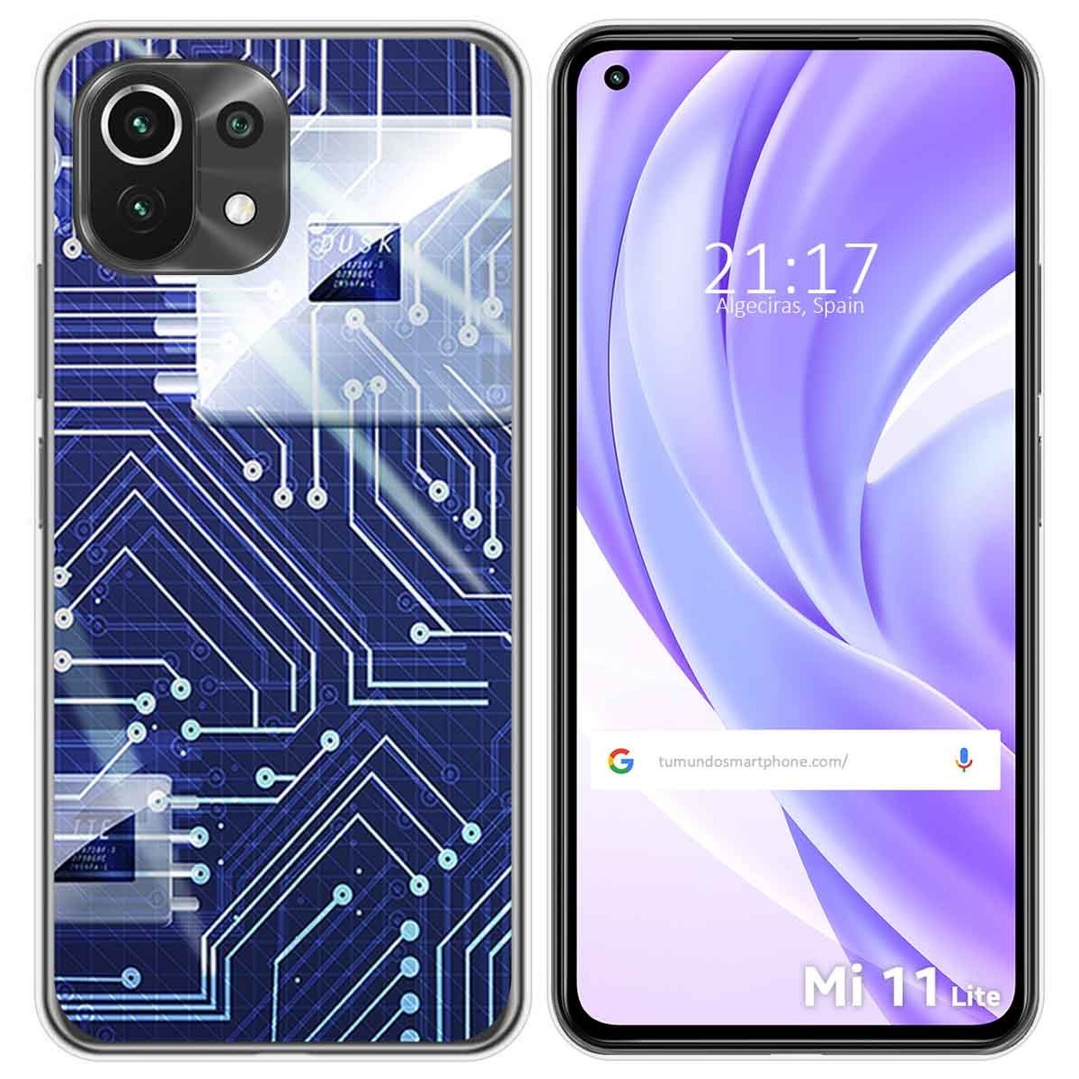 Funda Gel Tpu para Xiaomi Mi 11 Lite 4G / 5G / 5G NE diseño Circuito Dibujos