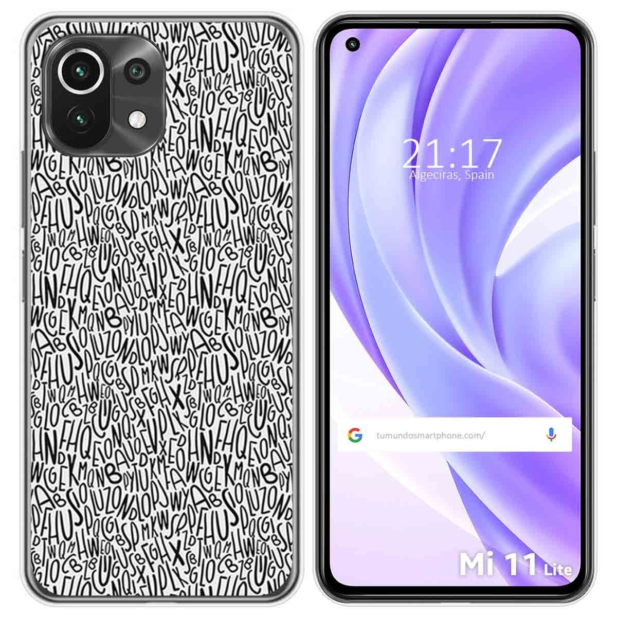 Funda Gel Tpu para Xiaomi Mi 11 Lite 4G / 5G / 5G NE diseño Letras Dibujos