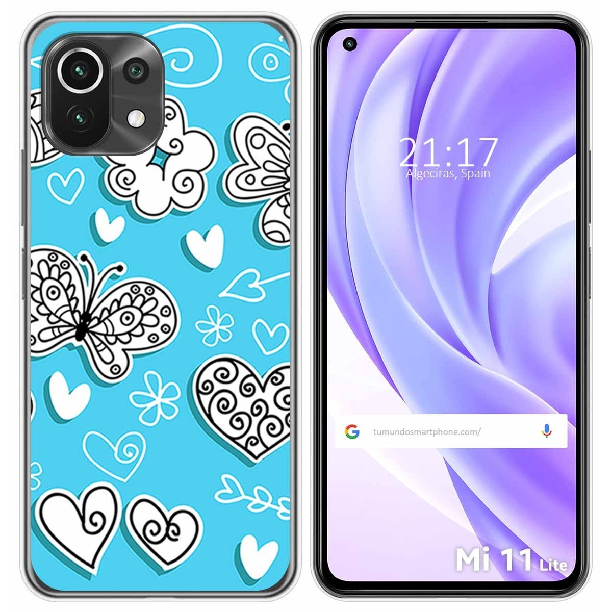 Funda Gel Tpu para Xiaomi Mi 11 Lite 4G / 5G / 5G NE diseño Mariposas Dibujos