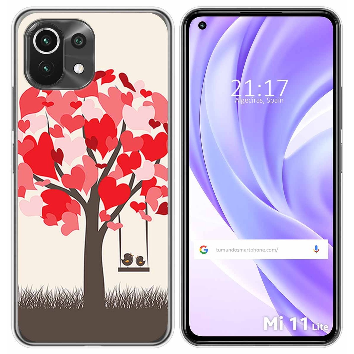 Funda Gel Tpu para Xiaomi Mi 11 Lite 4G / 5G / 5G NE diseño Pajaritos Dibujos