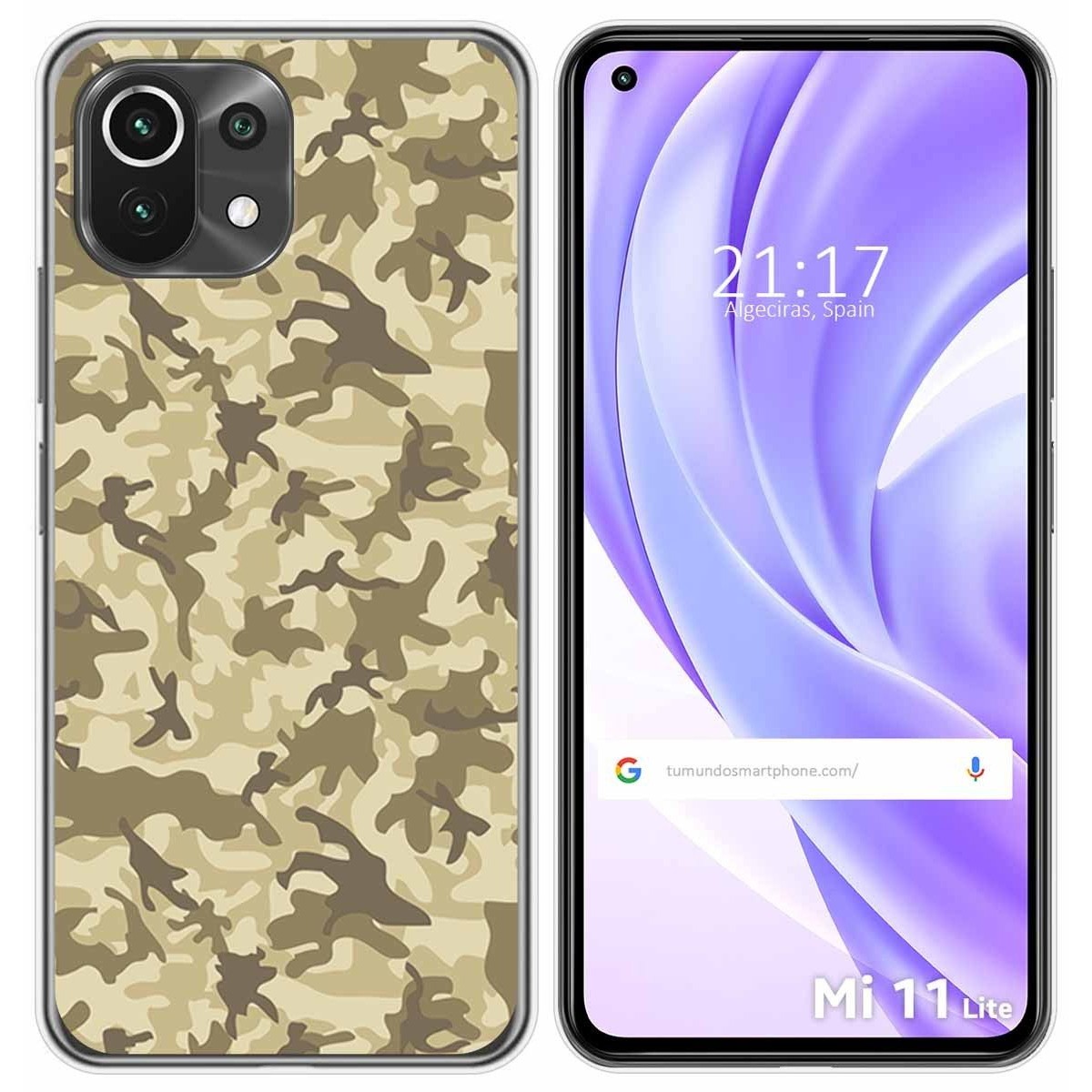 Funda Gel Tpu para Xiaomi Mi 11 Lite 4G / 5G / 5G NE diseño Sand Camuflaje Dibujos