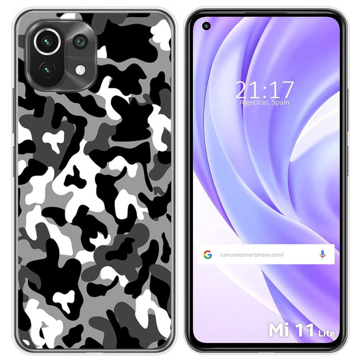 Funda Gel Tpu para Xiaomi Mi 11 Lite 4G / 5G / 5G NE diseño Snow Camuflaje Dibujos