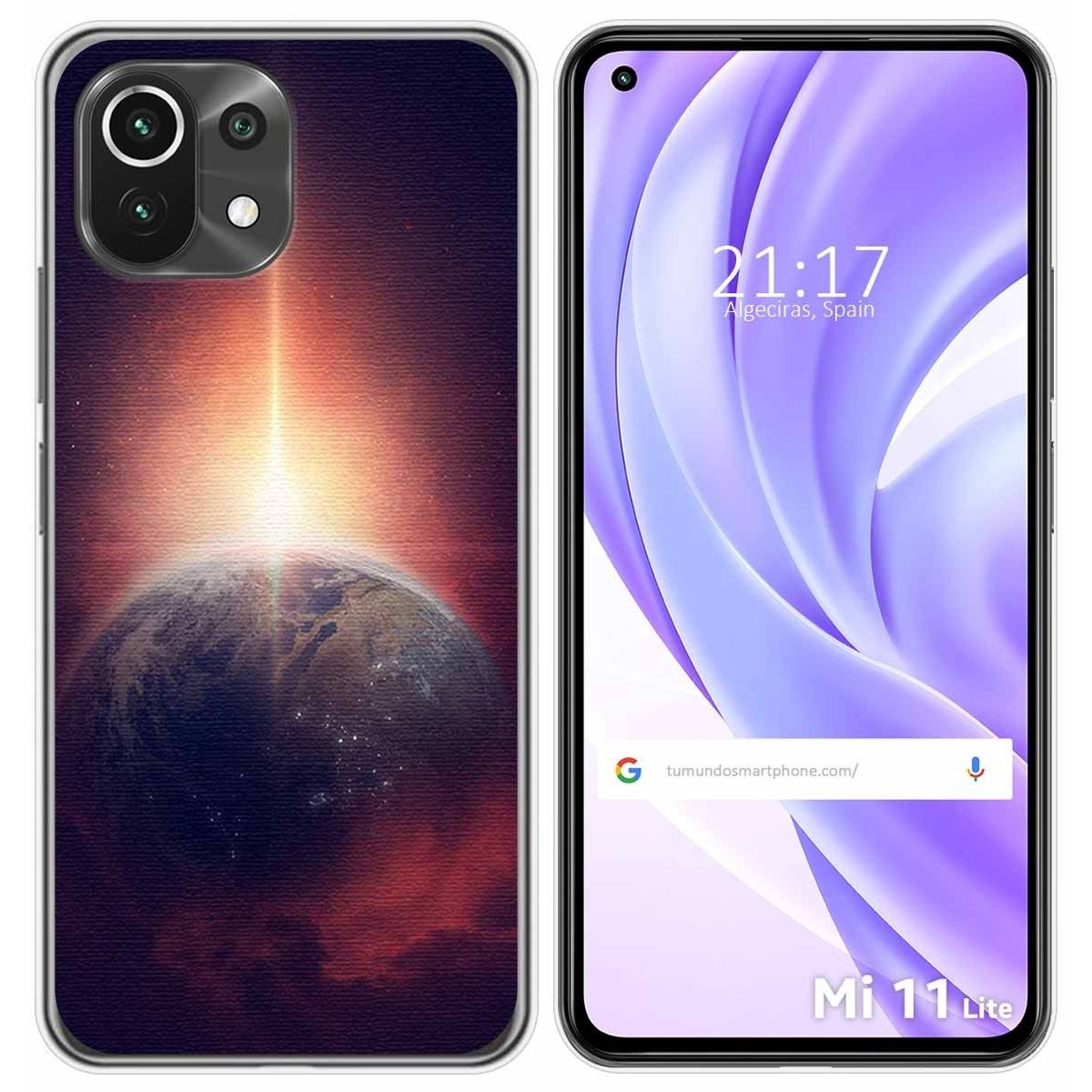 Funda Gel Tpu para Xiaomi Mi 11 Lite 4G / 5G / 5G NE diseño Tierra Dibujos