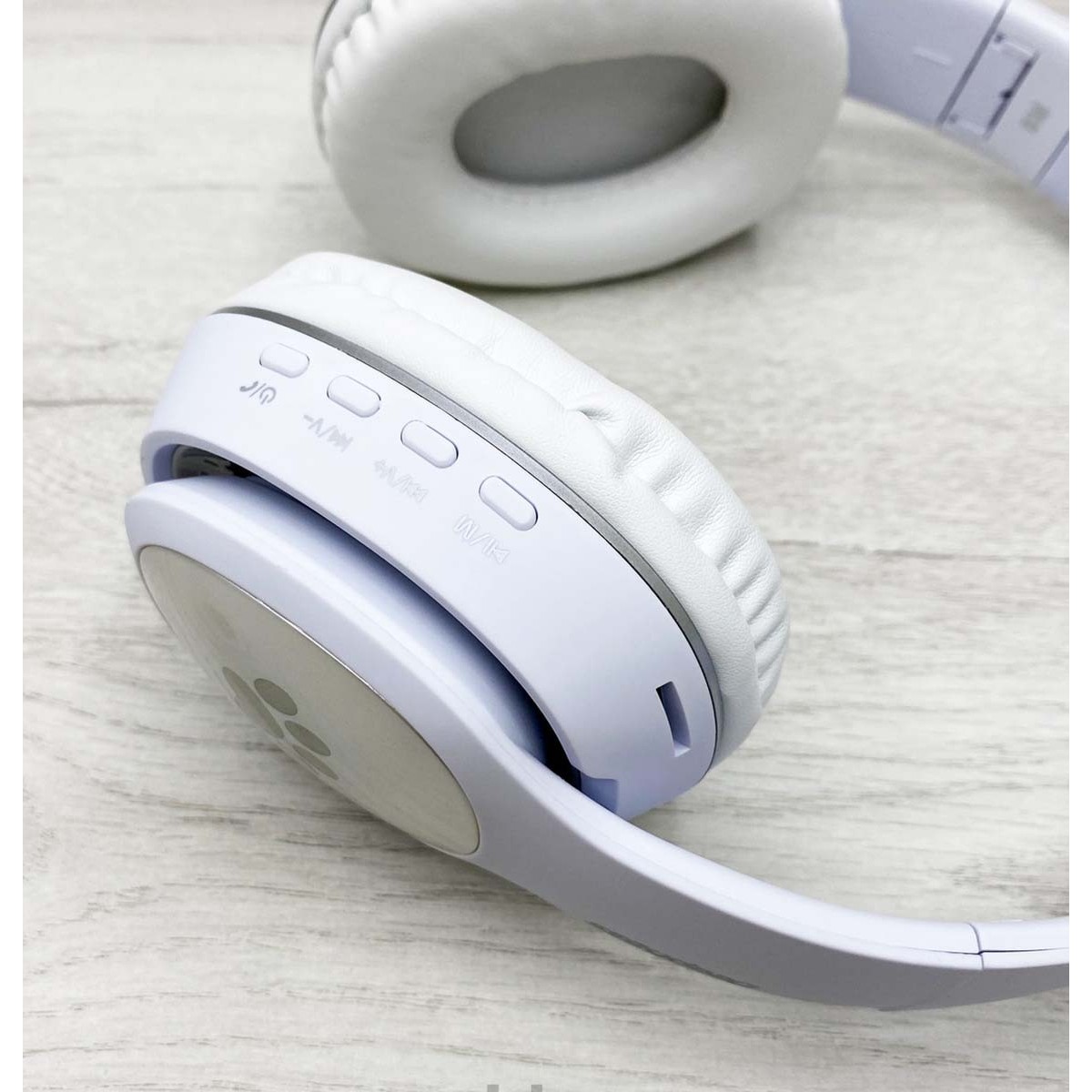 Cascos Auriculares Bluetooth con Orejas de Gato Color Blanco