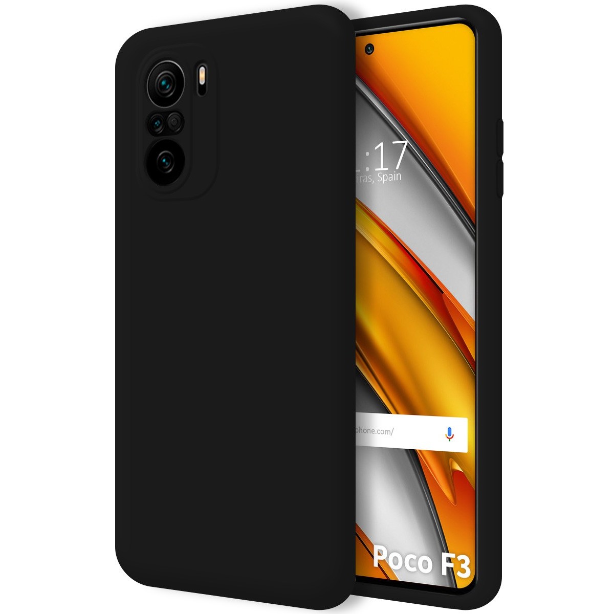 Funda Silicona Líquida Ultra Suave para Xiaomi POCO F3 5G / Mi 11i 5G color Negra
