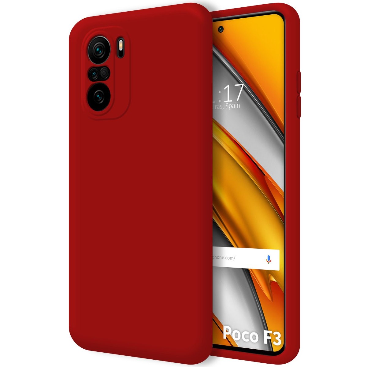 Funda Silicona Líquida Ultra Suave para Xiaomi POCO F3 5G / Mi 11i 5G color Roja