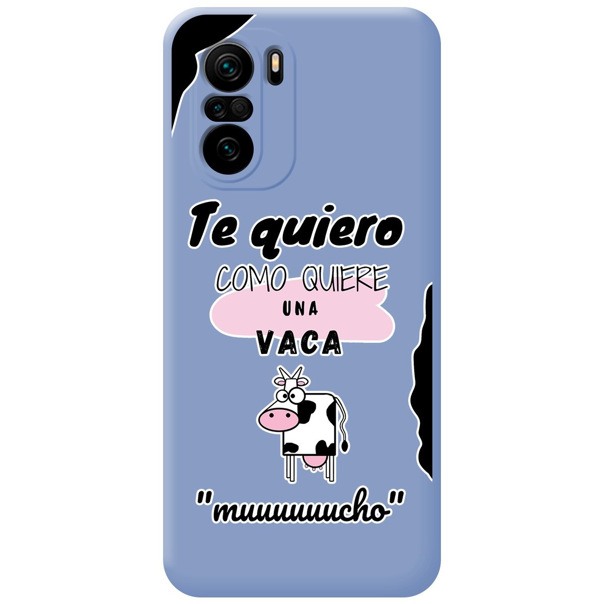 Funda Silicona Líquida Azul para Xiaomi POCO F3 5G / Mi 11i 5G diseño Vaca Dibujos