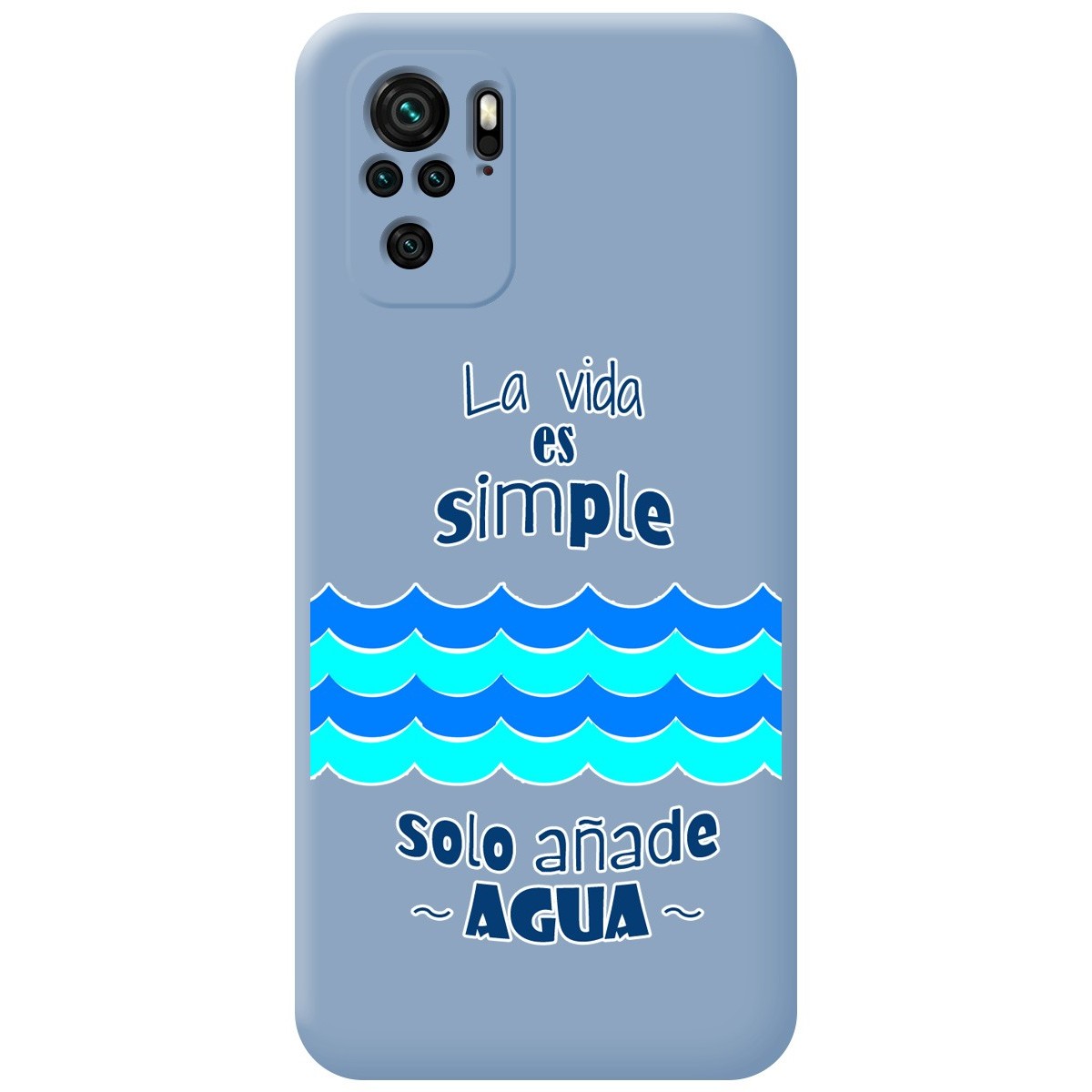 Funda Silicona Líquida Azul para Xiaomi Redmi Note 10 / 10S diseño Agua Dibujos